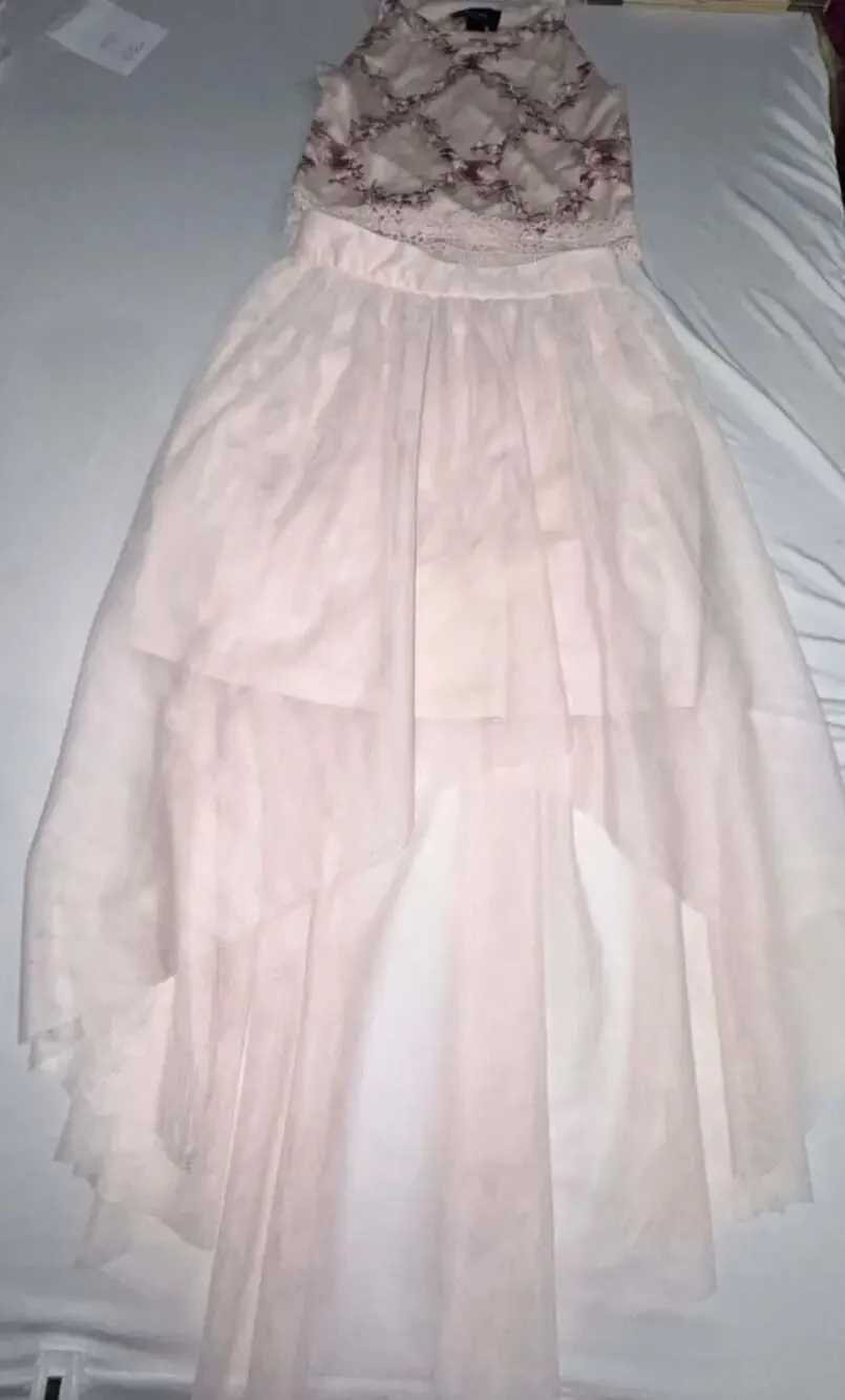 835 i.n. girl Girls Floral Embroidered Two-Piece High-Low Dress Set